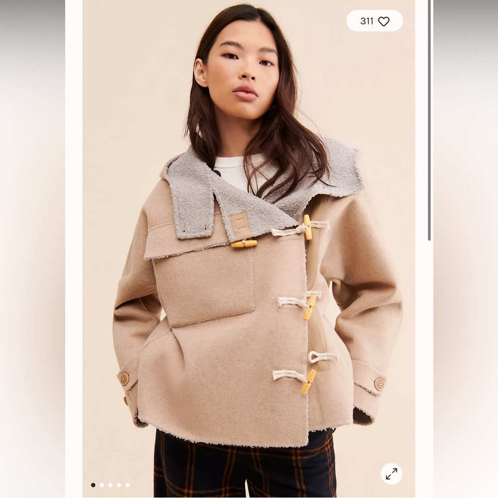 Free People Slouchy Hooded Duffle Jacket - Picture 1 of 12
